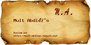 Mult Abdiás névjegykártya
